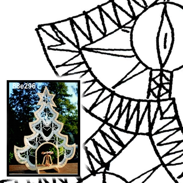 Klöppelbrief Weihnachtsbaum mit Innenraum