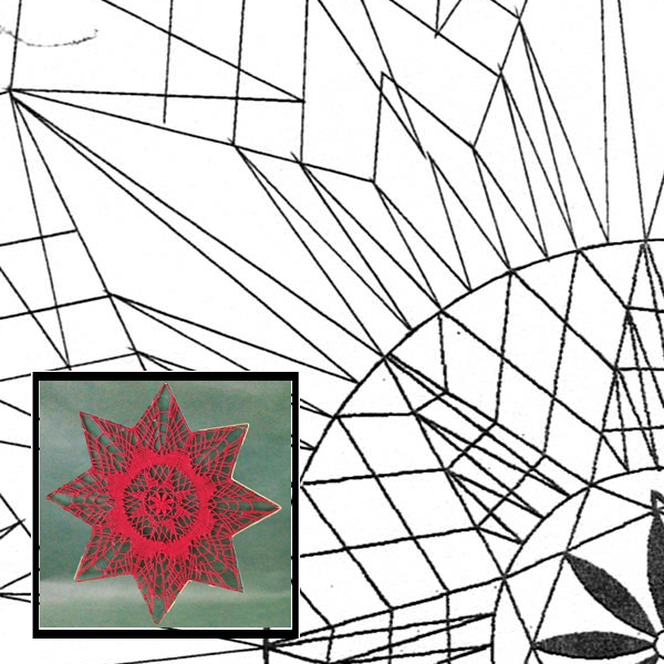 Klöppelbrief Stern 8eckig