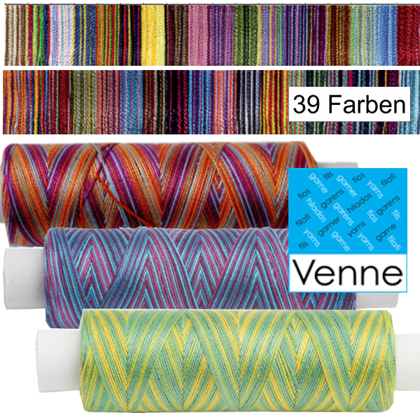 Venne Baumwollgarn - multicolor, handgefärbt