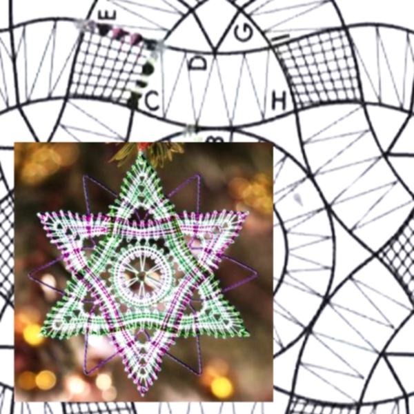 Klöppelbrief Schnee-Sternchen 2024