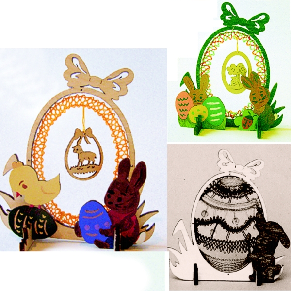 Klöppelbriefe Osterei im Gras