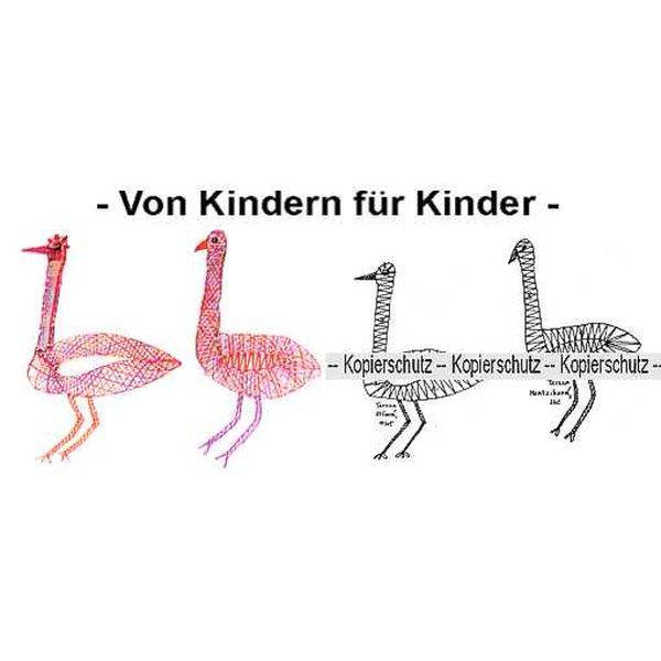 Klöppelbrief 2 Strauße