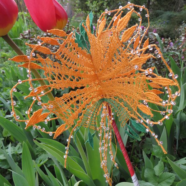 Klöppelbrief Ausgefranste Blume