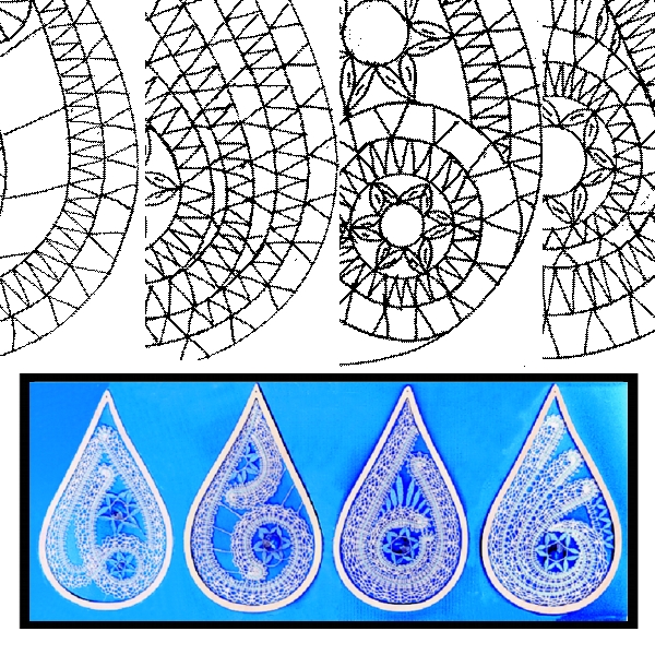 Klöppelbrief Großer Tropfen