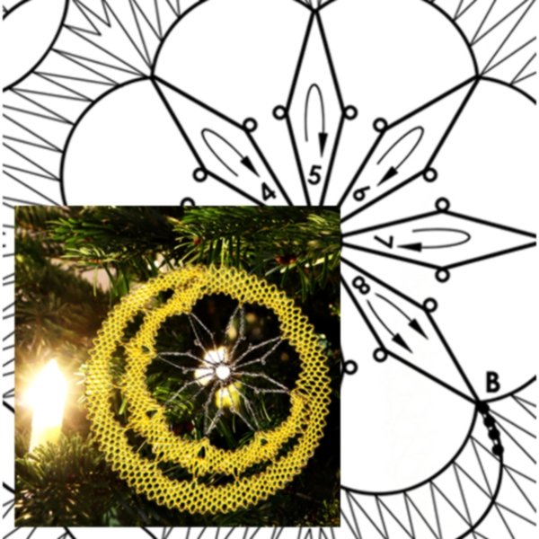 Klöppelbrief Mondstern "Nostalgie"