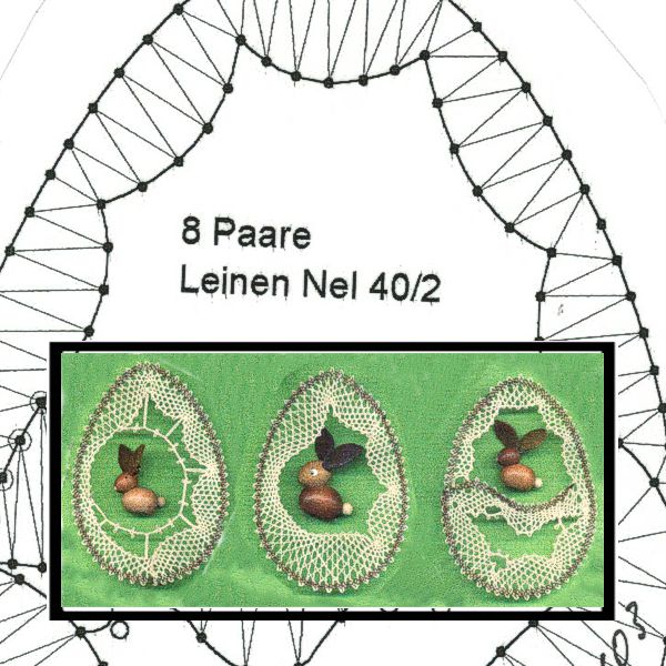 Klöppelbriefe Motive für Mini-Häschen