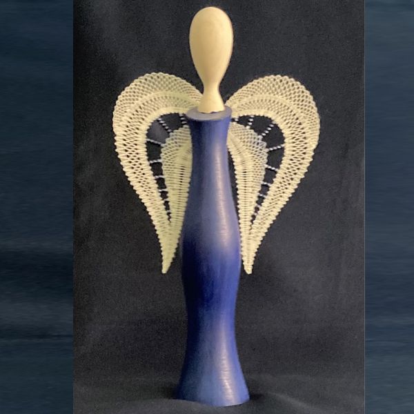 Klöppelbrief Engelsflügel für Holzkörper 26cm