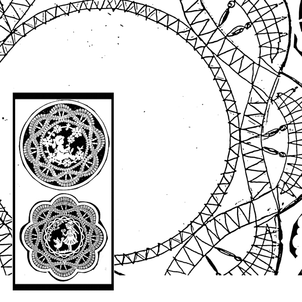 Klöppelbrief Fensterbild (Ø: 15 cm)