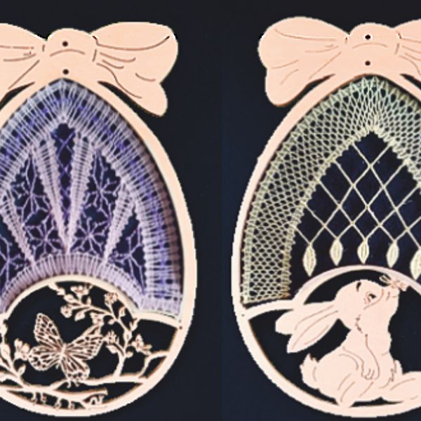 Klöppelbrief f. Ei mit Schleife