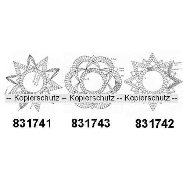 Klöppelbriefe "Sterne" für Ufo, klein