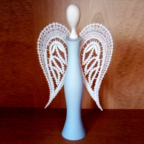 Klöppelbrief Engelsflügel für Holzkörper 22cm