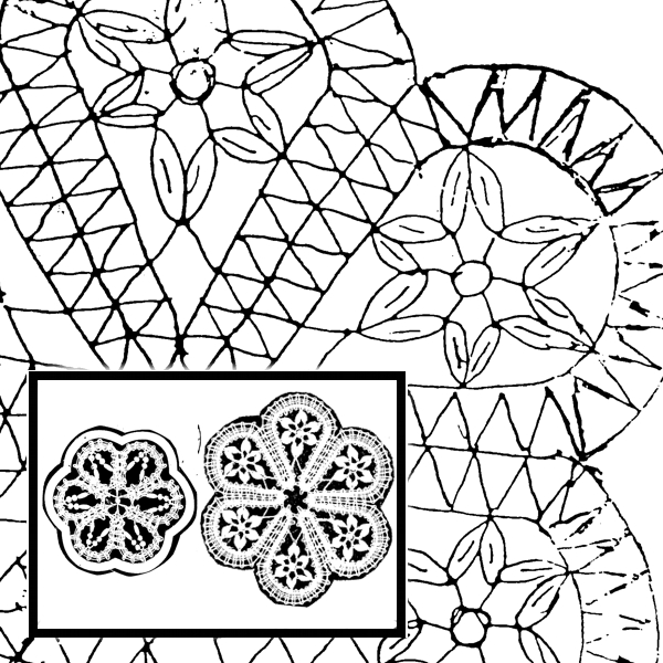 Klöppelbrief Blumenmotiv (Gr. 1 & 2)