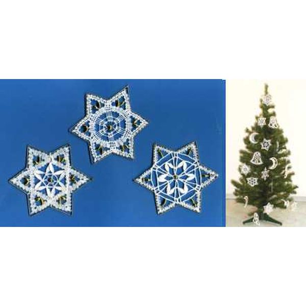 Klöppelbrief 3 kleine Sterne