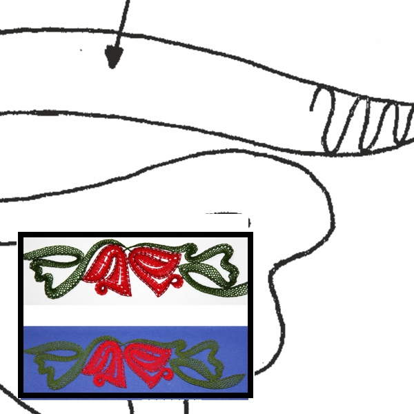 Klöppelbrief Glaskerzenhalter Glocke