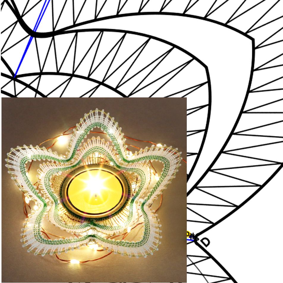 Klöppelbrief "Christrose" für Teelichthalter