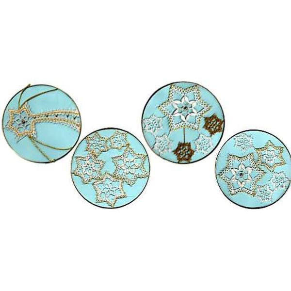 Klöppelbrief Stern im Ring  (Ø: 9,7 cm)