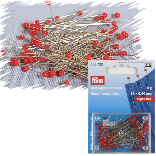 Glaskopf-Stecknadeln, vernickelt