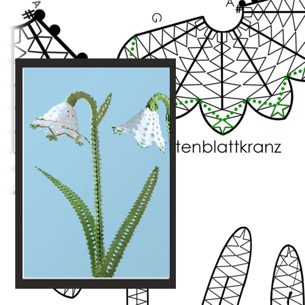 Klöppelbrief Märzenbecher in 3D-Optik