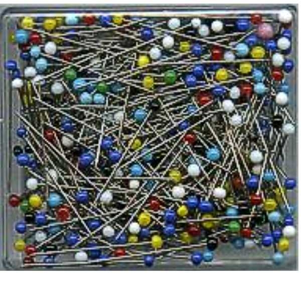 Glaskopf-Stecknadeln, Glaskopf bunt sortiert