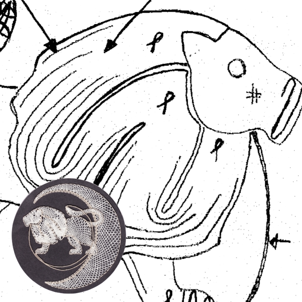 Klöppelbrief  Löwe (Ø: 12 cm)