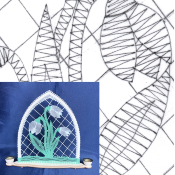 Klöppelbrief Schneeglöckchen