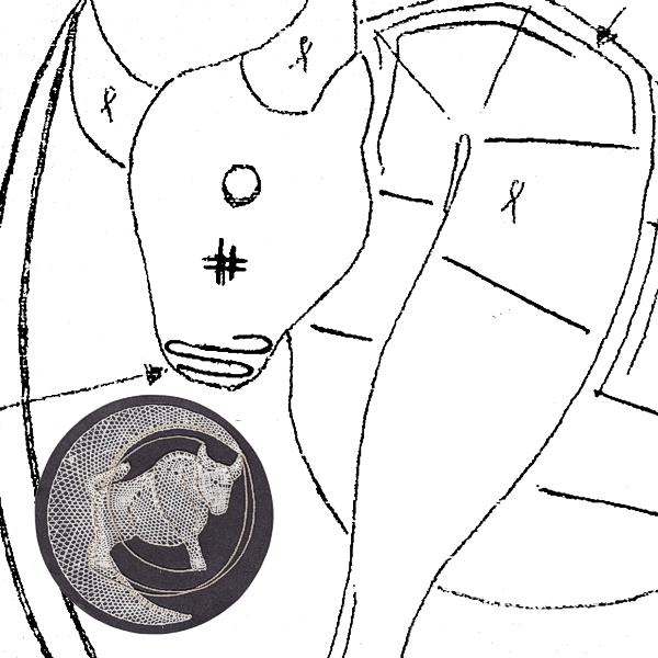 Klöppelbrief Stier (Ø: 12 cm)