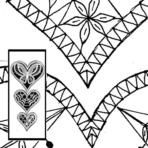 Klöppelbrief 3-er Herzen (Gr. 1, 2 & 3)