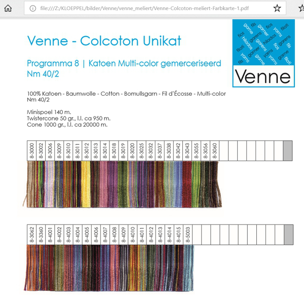 Venne Farbkarte multicolor