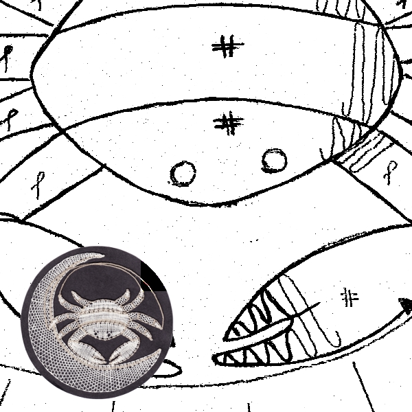 Klöppelbrief Krebs (Ø: 12 cm)