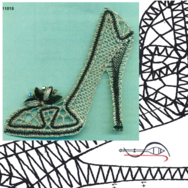 Klöppelbrief  Brosche