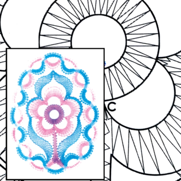 Klöppelbrief Osterei Anemone