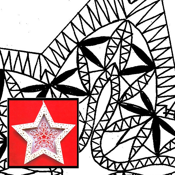 Klöppelbrief Stern für Holzstern