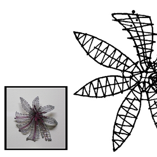 Klöppelbrief Schmuckbrosche 2