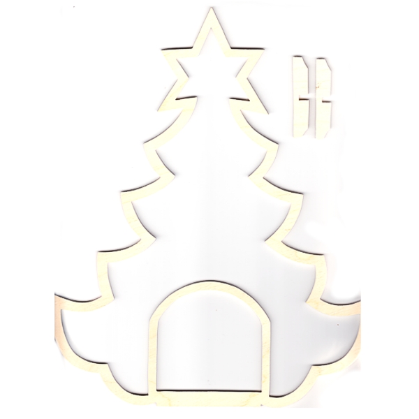 Holzrahmen Weihnachtsbaum mit Innenraum