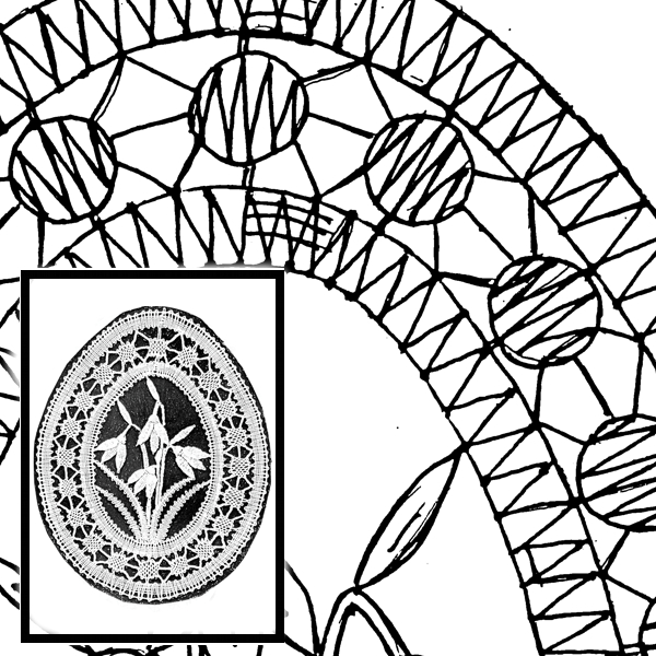 Klöppelbrief - Frühlingsgruß - Schneeglöckchen