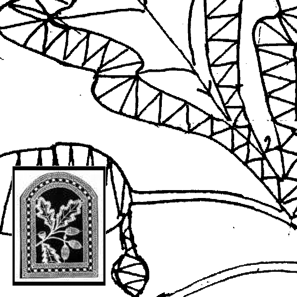 Klöppelbrief Eicheln (Gr. 6)