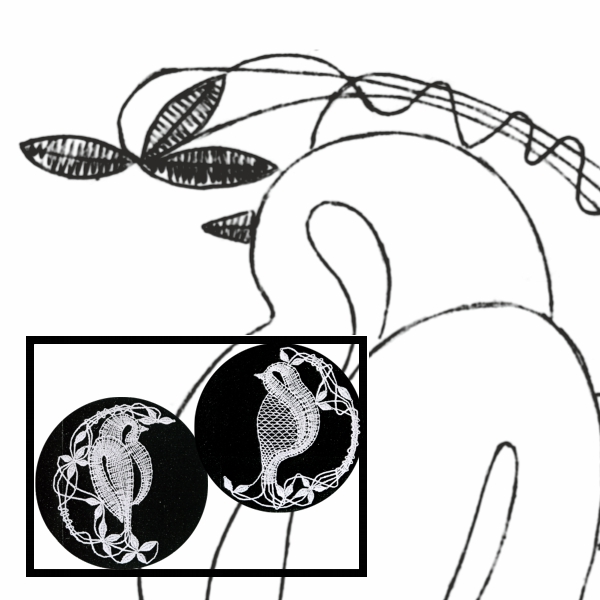 Klöppelbrief Vögel