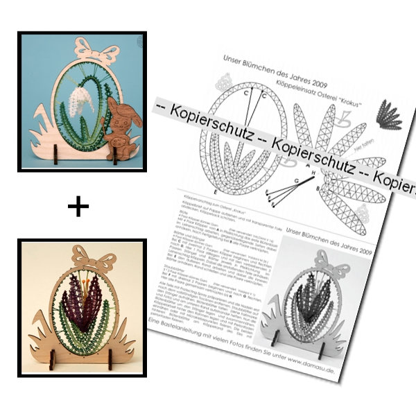 Klöppelbriefe Krokus & Maiglöckchen