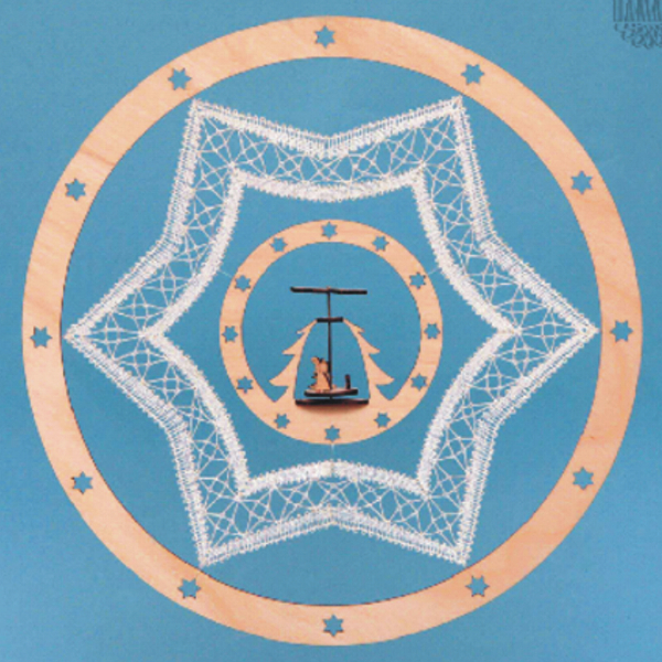 Holzrahmen Ring mit Sternen