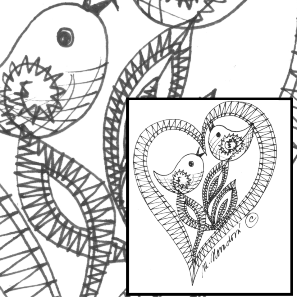 Klöppelbrief Zwei Liebende