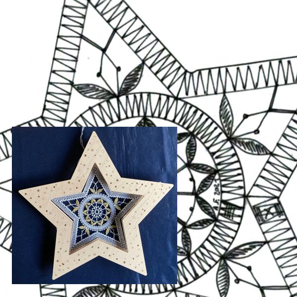 Klöppelbrief Stern 5-Zack