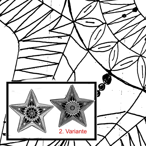 Klöppelbrief Stern, 5-Zack